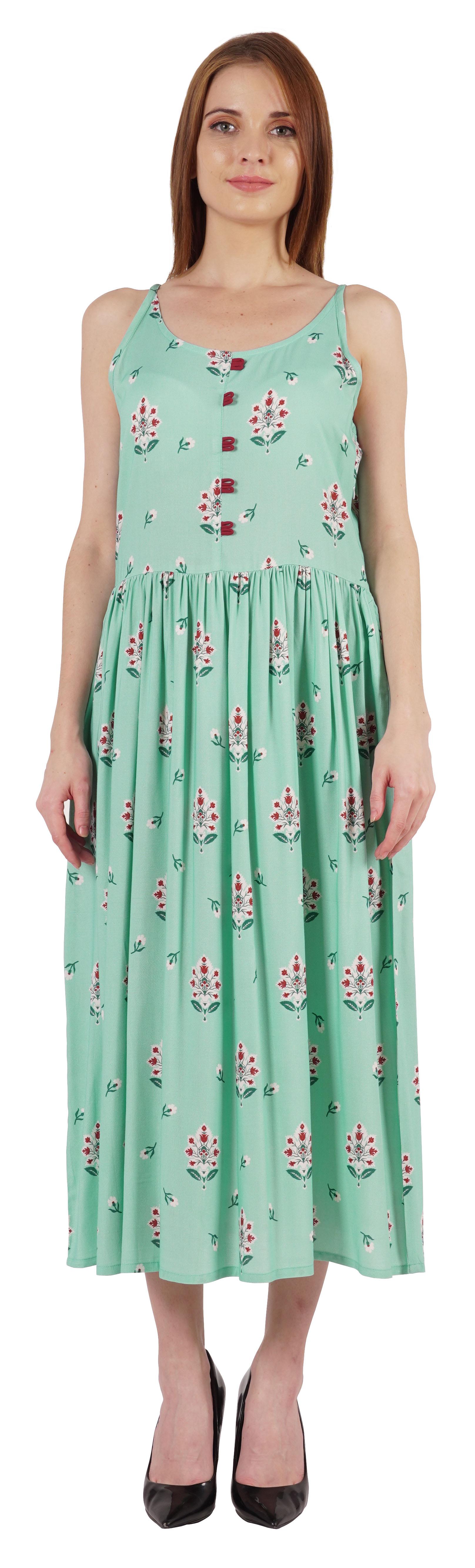 

Жіночий повсякденний вільний сарафан Phagun Довга сукня без рукавів Максі сукні Summer Beach Resort XX-Large м ята зелений колір