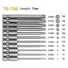 T7-T40 Magnetic Head Torx Screwdriver Bit 75mm Security Tamper Proof Star Electric Screwdriver Hand Screwdriver Electric Drill