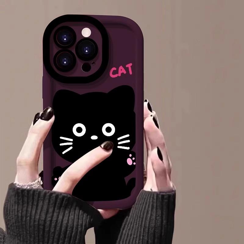 Hello cat for Apple 16 mobile phone case 13 protective case iPhone 15 fun 14 cartoon 12 soft 11