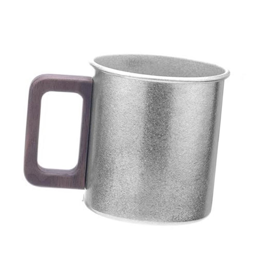 Titanium Camping Cup Pure Ti Travel Mug Wooden Handle 300ml/450ml Outdoor Portable Large Beer Mug
