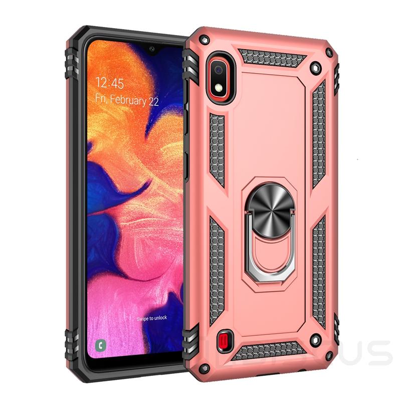 Luxury Armor Soft Shockproof Case For Samsung Galaxy A10 2019 SM-A105F/DS A105FN A105 Silicone Bumper Hard Cover Metal Ring Case