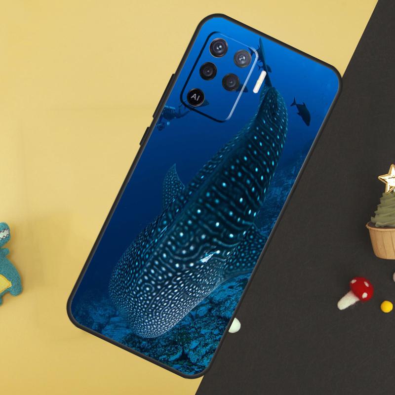 Ocean Whale Shark Swimming Case For Oppo A5 Pro A6 A15 A16 A76 A96 A17 A57 A98 A58 A78 A18 A38 A54 A74 A94 A40 A60 A80