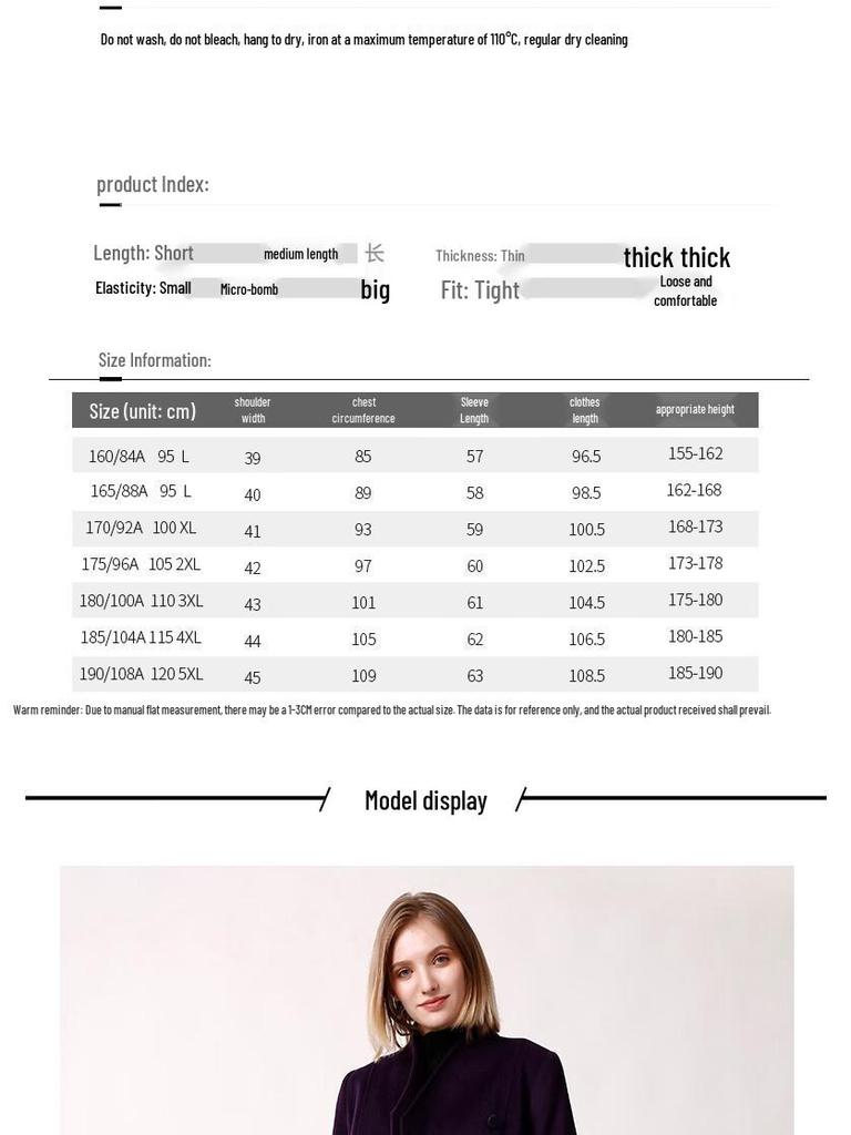 Anlom Women's Stand-Collar Mid-Length Wool Coat