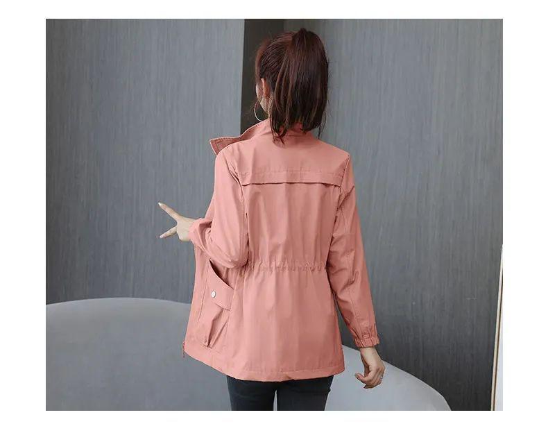 Women's Slimming Trench Coat with Stand Collar - 2024 Spring/Autumn Fashion