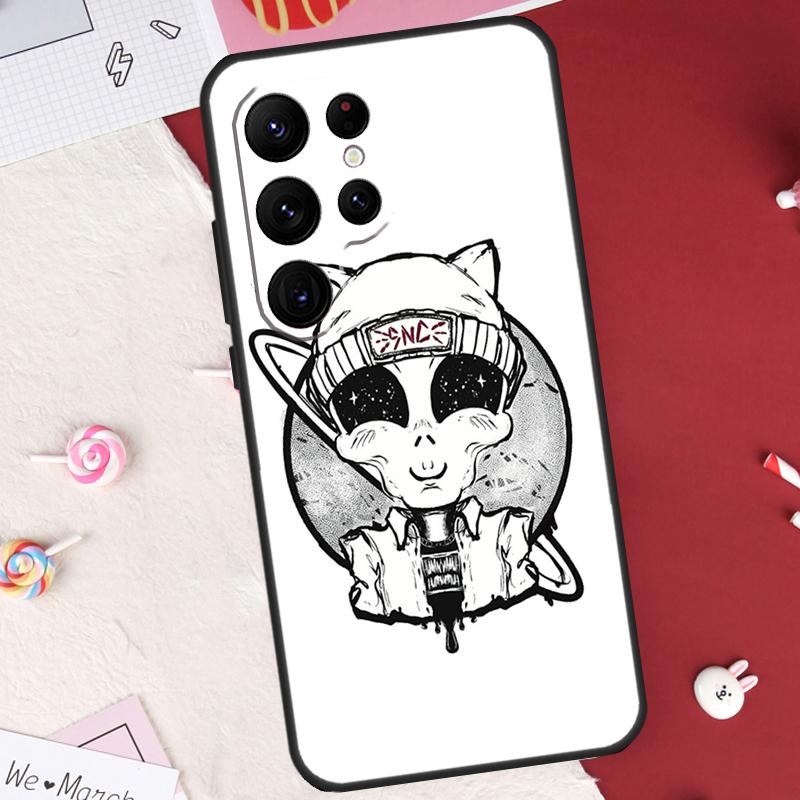Alien Kawaii Art Case For Samsung Galaxy S24 FE S20 FE S21 S22 S23 S25 S26 Ultra S10 Plus S25 FE Cover Shell