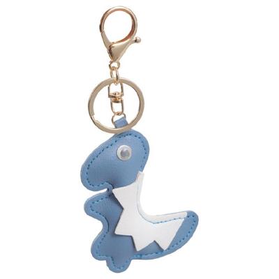 Lightweight PU Leather Dinosaur Key Ring Fashionable Animal Pendant Keyring Cotton Filled Car Charm Bag Decoration
