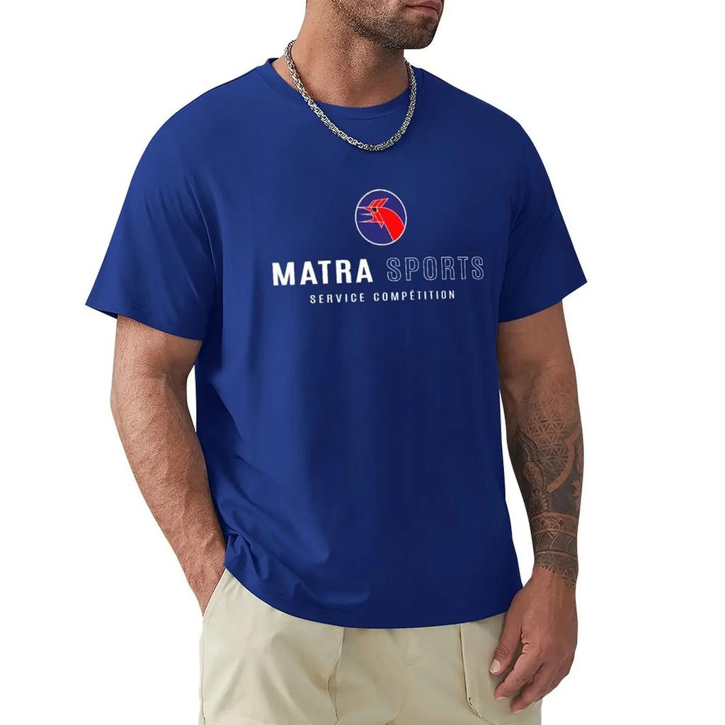 Summer Top Men's Clothing Matra Sports Service Competition Logo 1973 - Colour Print T-shirt Mens Clothing Oversized Summer Tops