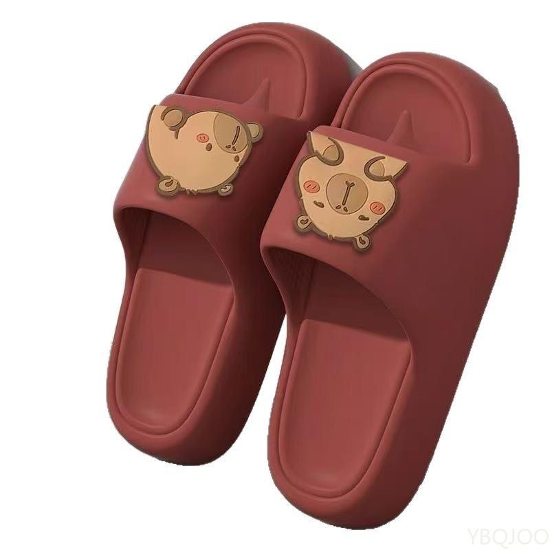 Fashion Summer New Beach Slipper Outdoors Nonslip Couple Shoes Cute Capybara Design slipper Men Women Thick Sole Slippers Zapatos 2025