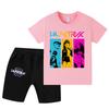 WA1203 Kinder Jungen Mädchen Kpop Rumi Zoey Mira Druck Kurzarm T-Shirt Shorts Hosen Sets