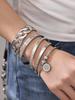 18K Gold-Plated Stainless Steel Round Pendant Bracelet with Zircon Inlay for Women - Popular European & American Style
