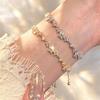 Exquisite Shining Micro-inlaid Zircon Flower Pull-Out Bracelet for Women Cherry Blossoms Snake Chain Bracelet Daily Jewelry