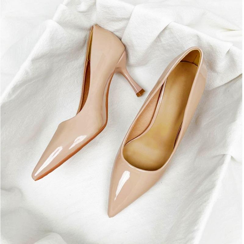 

High heels women s thin heels spring and autumn new pointed single shoes versatile soft sole not tired feet professional work shoes black 40