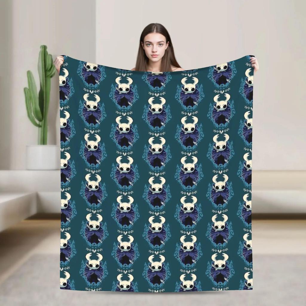 Hollow Knight Themed Flannel Blanket Warm Winter Throw for Couch Sofa Bed Aesthetic Cover for Girls and Boys