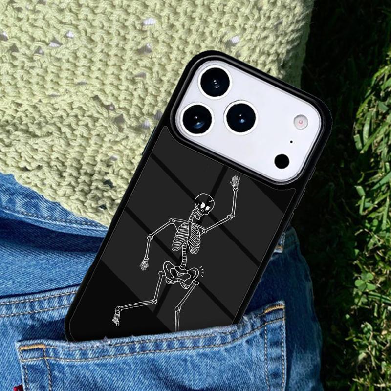 Spooky Skull Funny Dance Skeleton Phone Case For iPhone 17 AIR 16 Pro Max 15 14 Pro 11 12 13 Shockproof Silicone Cover
