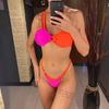 Sexy Splicing Asymmetric One Shoulder Bikini Women Swimwear Bather Bathing Suit Swim Two-pieces Bikini set