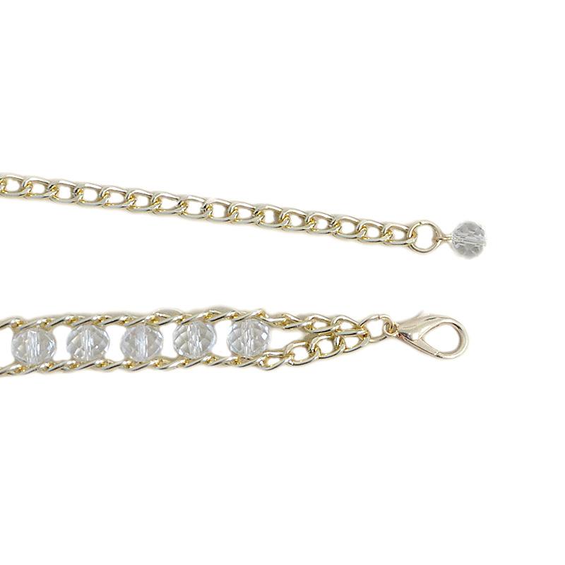 New women's belt - casual rhinestone embellished metal chain waist chain