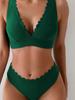 European & American Sexy Ruffle Trim Triangle Bikini Swimwear
