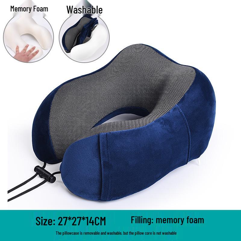 Memory Foam U-shaped Neck Pillow Travel Set – Airplane & Nap Support