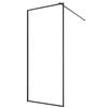 Fixed Glass Shower Panel, 864 x 1870 mm Full-Framed Fixed Shower Screen, 8 mm Thick Clear Tempered Glass Door with Bottom Seal Strip and Hardware,