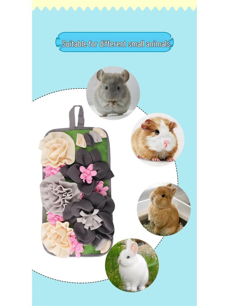 Rectangular Garden-Style Foraging and Slow Feeding Mat for Rabbits, Hamsters, and Birds.