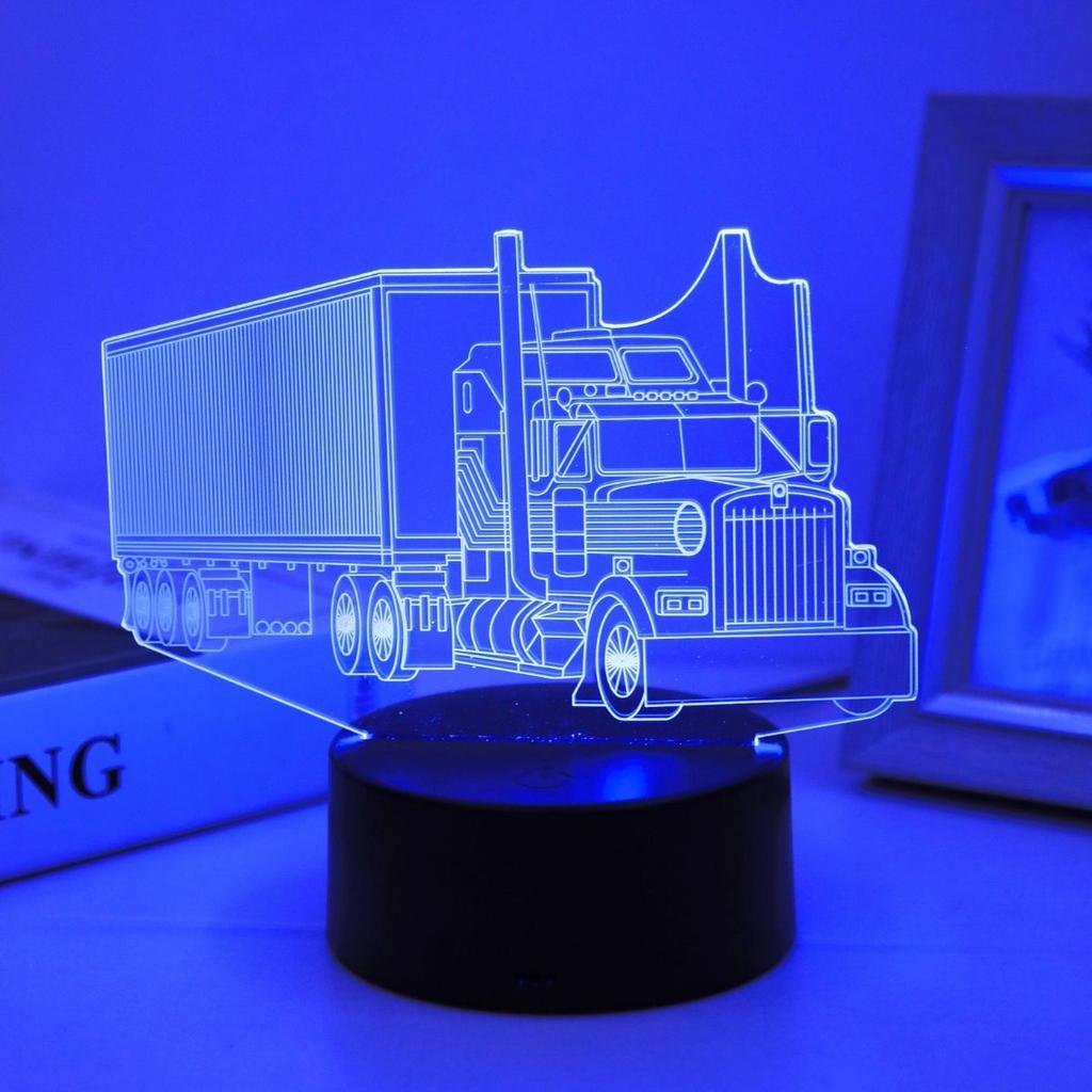 Touch seven color gradient truck 3D night light, creative desktop and bedroom atmosphere light, room decoration light