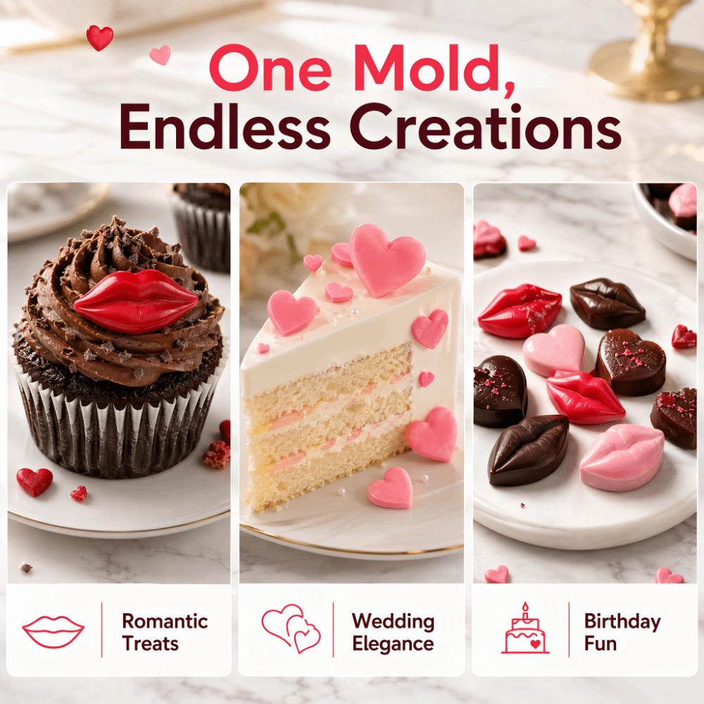 4pcs Kiss Lips Design Silicone Baking Molds Chocolate Candy Molds  Birthday Party Valentine's Day