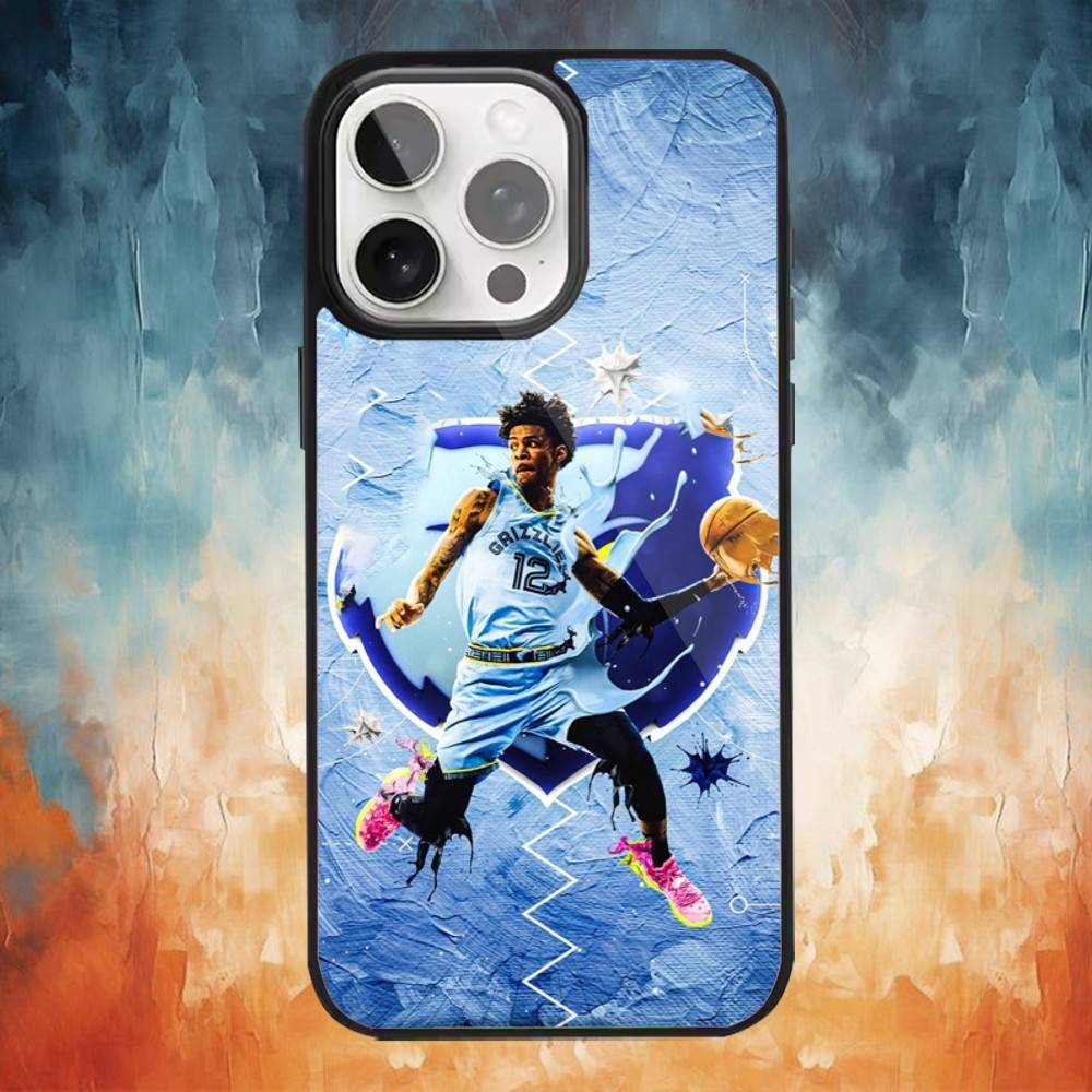 Custodia per Telefono da Basket J-Ja Morant 12 Per iPhone17,16,15,14,13,12,11 Plus,Pro Max Ricarica Wireless Magnetica Magsafe