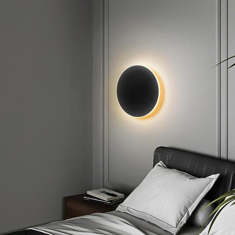 Nordic Modern LED Wall Lamp for Bedroom, Corridor, Staircase - Touch Control, Round Shape - Simple and Stylish Design