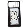 Cute polka dot embroidery Miffy Rabbit is suitable for Apple 16/17promax mobile phone case IP15 bulging bag leather pattern 14Pro