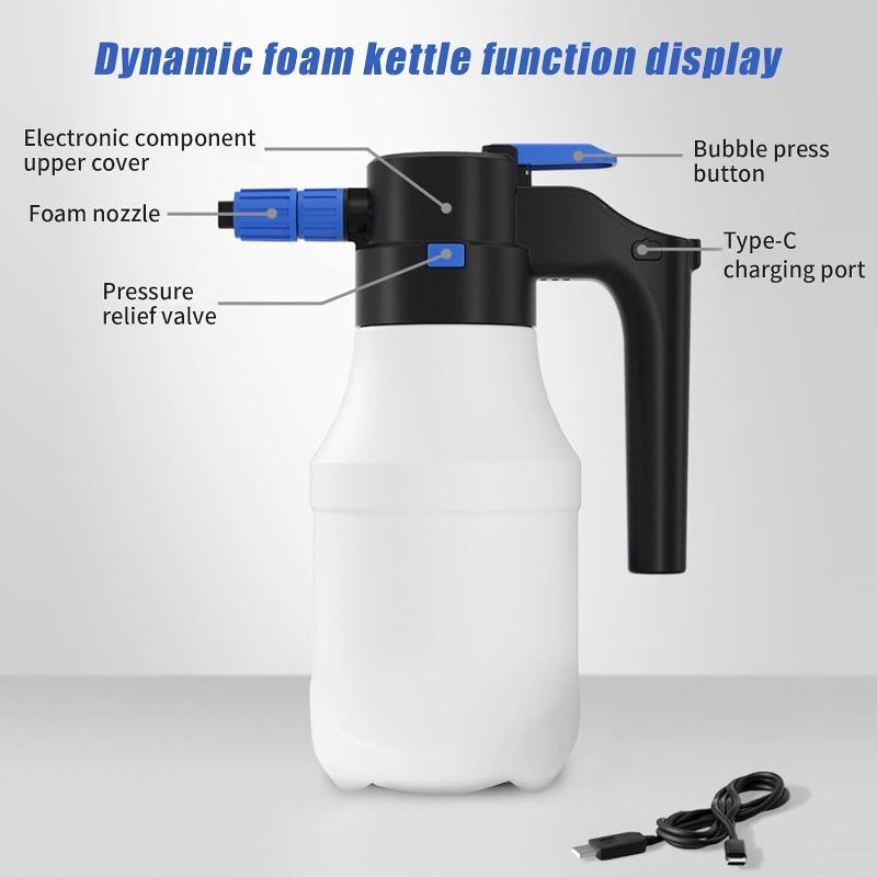 Electric Car Wash Spray Bottle Car Cleaning Tool Home and Car Dual-purpose Cleaning Water Bottle 1.5L Car Foam Spray Bottle
