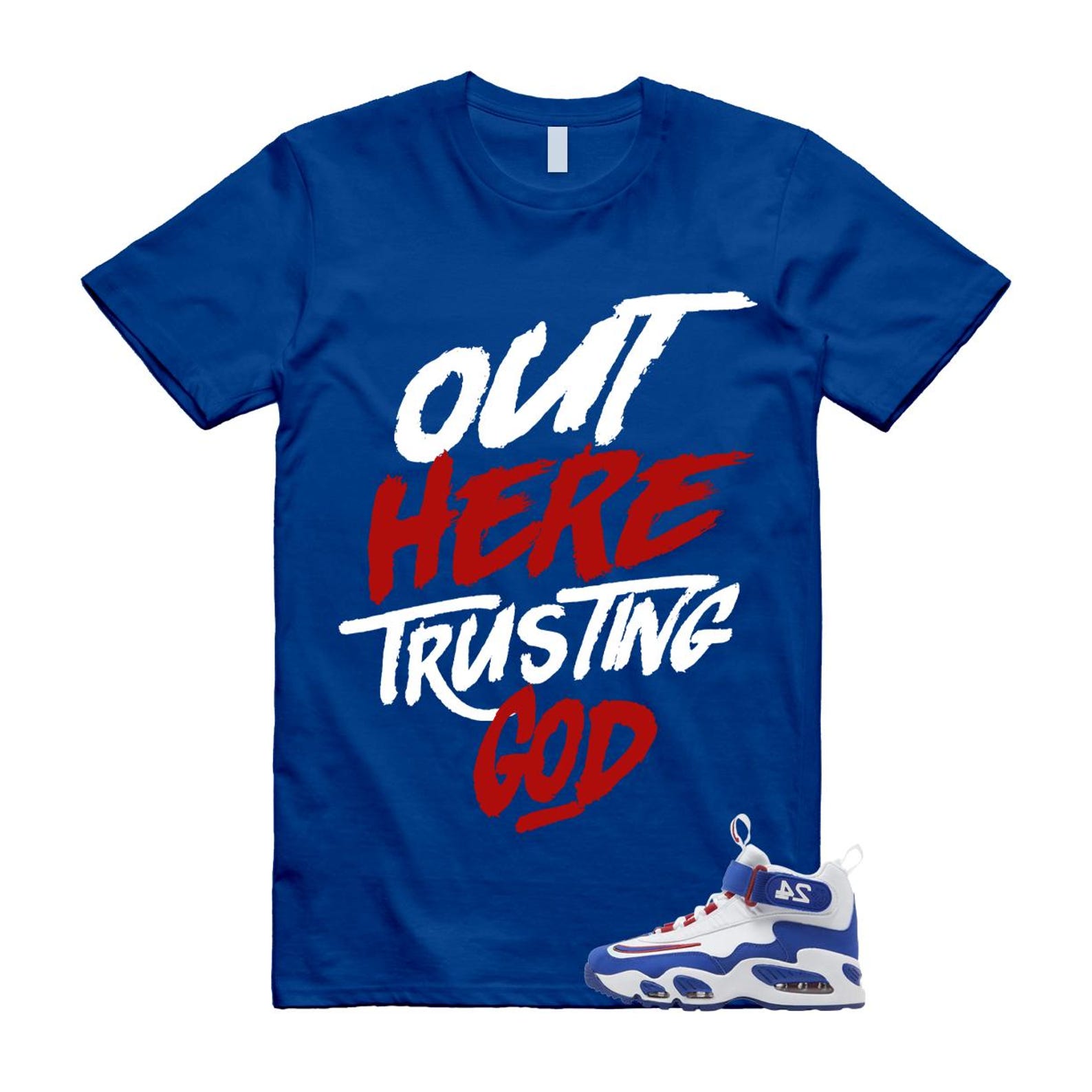 Air Griffey Max 1 USA White Blue Red T Shirt Match TG 4XL