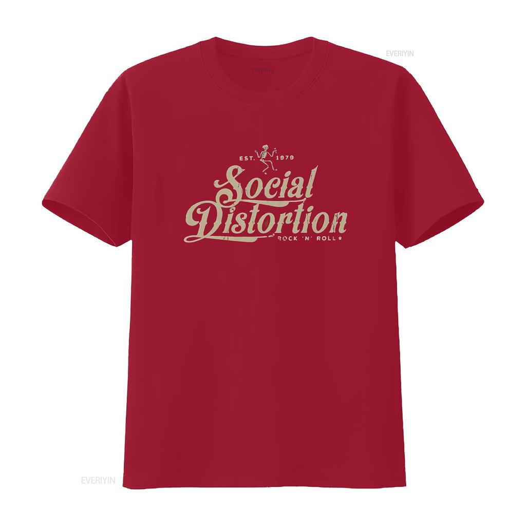 Maglietta da uomo Social Distortion Uomo Moda Classica Girocollo Cotone Nero 4X Large vintage Lavata Alla moda Elastica