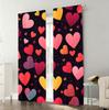 2pcs Colorful heart-shaped pattern curtains   vibrant and romantic style   bedroom   living room   pull rod pocket decoration