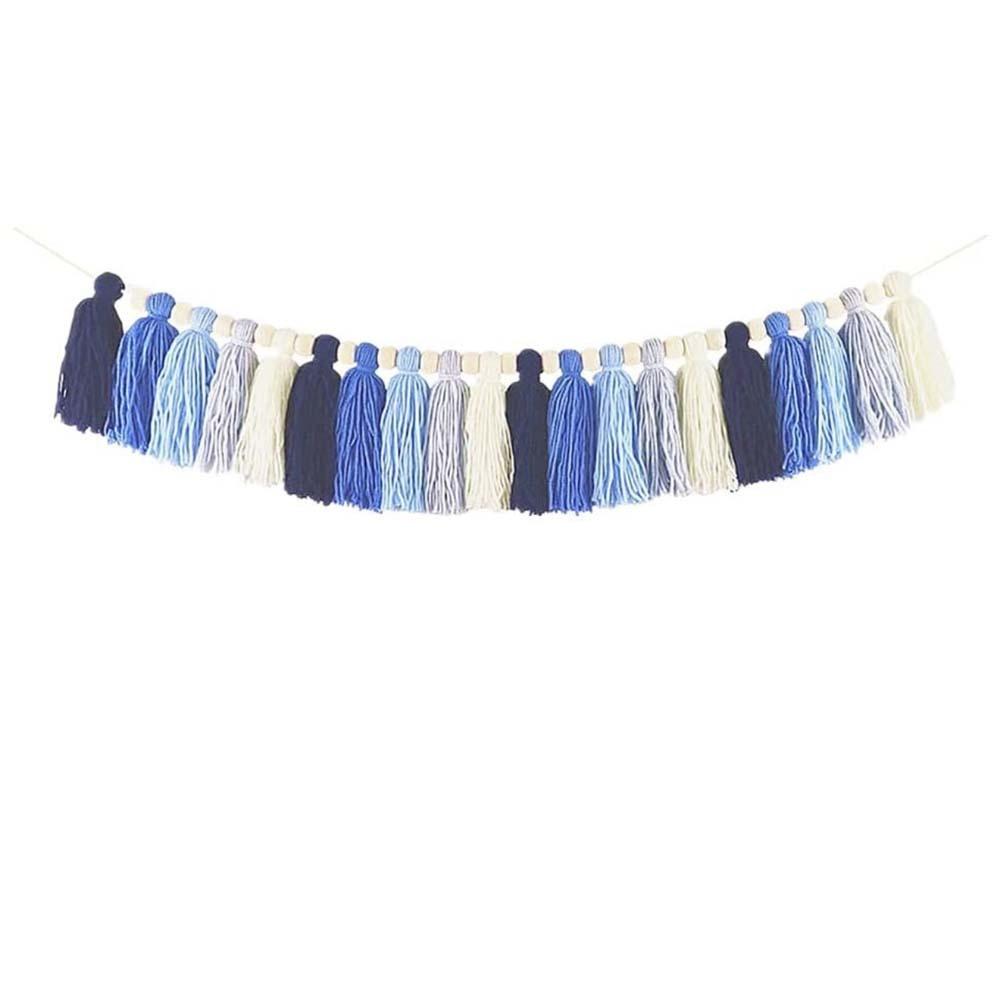 Rainbow Tassel Garland Colorful Yarn Bunting Banner for Spring Classroom Nursery Kids Room Birthday Party School Office Decor