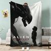 Classic Alien Film Space Horror Movie Throw Lightweight 240g Flannel Blanket Soft Skin-friendly for Summer Cooling