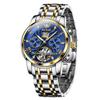 Mechanical Automatic Moon Phase Watch Stylish Skeleton Waterproof Popular Luminous Watch for Men
