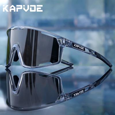 New KAPVOE Color-changing Cycling Glasses for Mountaineering, Running, Sports, Hiking, Windproof Road Bike Sunglasses for Men and Women