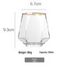 Hexagonal Diamond Gold Rim Glass Drinking Cup Set (5 Pieces)