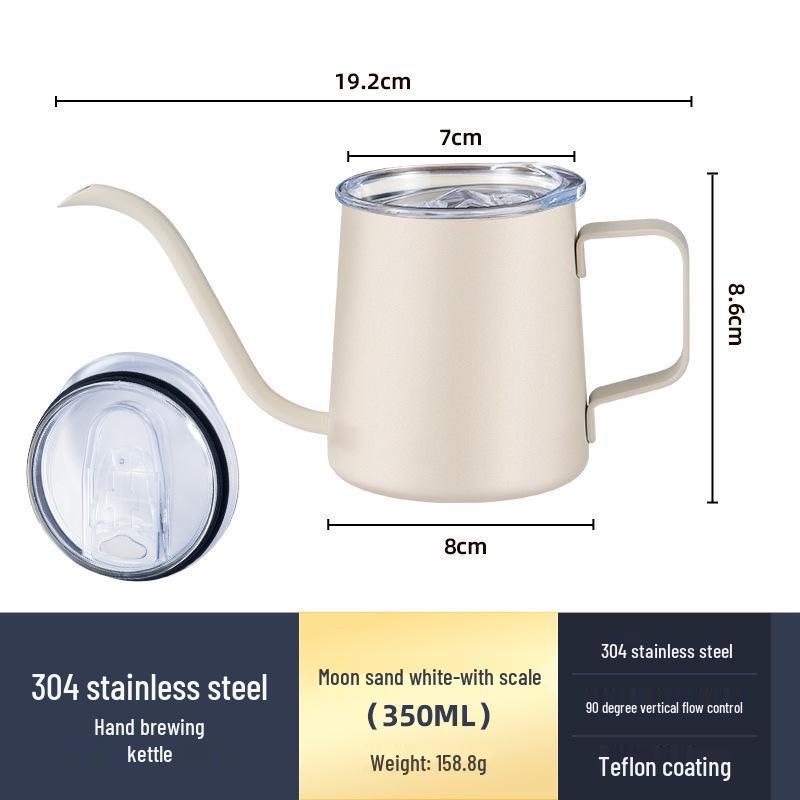 304 Stainless Steel Coffee Hand Brewer with Hanging Ear and Long Spout.