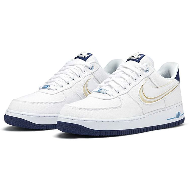 Evo x Street Fighter x Nike Air Force 1 Premium Moment 37 Unisex-Sneaker Weiß Fossilblau-Void DB3541-100