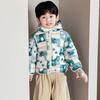 fashion boys' warm cotton-padded clothes korean winter baby boy thickened short cotton-padded hooded jacket children's autumn cute cartoon print coats
