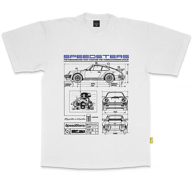 Super Car Printed Mens TShirt Cotton Casual ONeck Short Sleeve Womens Streetwear Tee Oversize High Quality 911 Car Tops