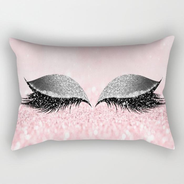 Eyelash Pillow Case European and American Fashion Sleep Waist Pillow Case Living Room Sofa Cushion Pillow Core