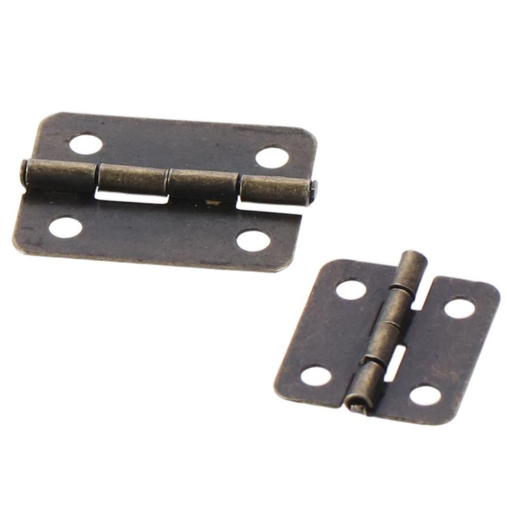 60 Pieces 300pcs Screws Mini Hinges Bronze Retro Hinges Tiny Hinges  for Dollhouse Door Crafts Box