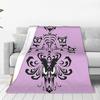 Flannel Throw Blanket Grimace Haunted Mansion Halloween Horror Warm Plush Blankets Soft Bedding for Bed Living room Home Picnic