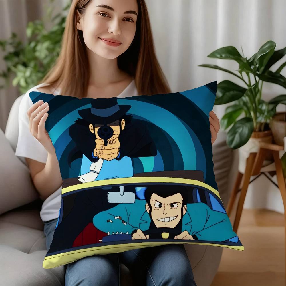 A-Arsène Lupin III Kissenbezug Sofa Dekorativ Zuhause Doppelseitiger Druck Kurzer Plüsch Kissen Kissenbezug Weihnachtsgeschenk