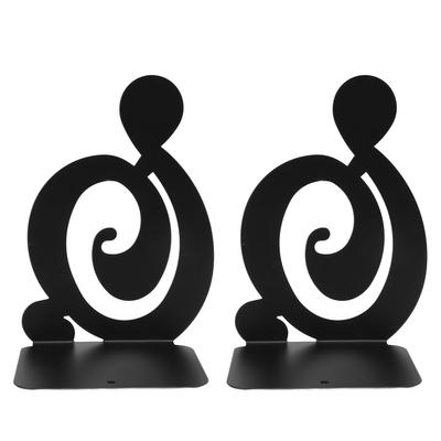 1 Pair Modern Bookend Metal Heavy Duty Non Slip Decorative Book Holder Stopper for Office Note