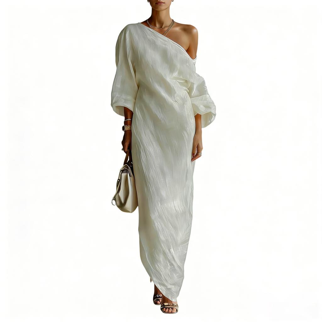 Ladies' Casual Irregular One Shoulder Lazy Dress