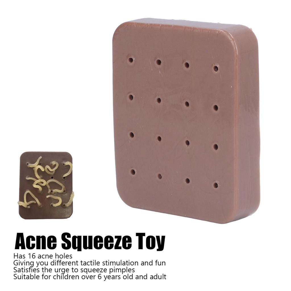 Funny Acne Squeeze Toy Children Adult Stress Relief Pimple Squeezing Toy for Christmas Party Brown