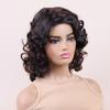 Perruque synthétique courte et moelleuse pour femmes, cheveux noirs et bruns mélangés, perruques afro bouclées, utilisation quotidienne naturelle, fête, cosplay, perruques haute température